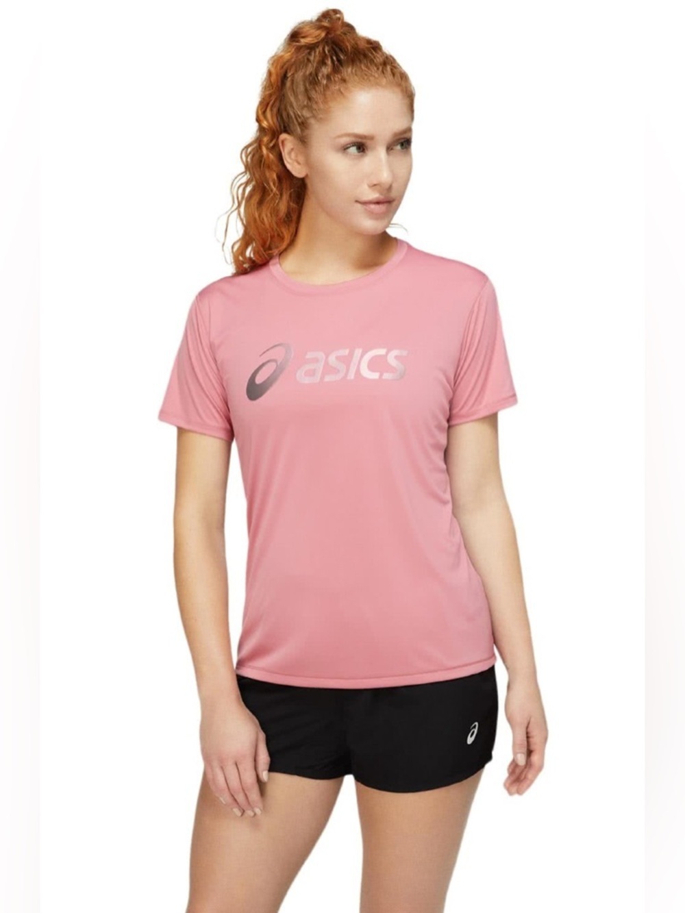 ASICS Pink Sakura Performance Crew Neck Logo Running Top Medium